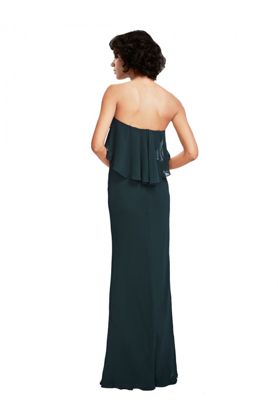 Black Strapless Sleeveless Sheath Bridesmaid Dress Townsville