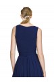 Dark Navy V-Neck Sleeveless A-Line Wedding Party Dress Townsville