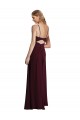 Burgundy Gold Spaghetti Straps Sleeveless Keyhole Back A-Line Wedding Party Dress Townsville