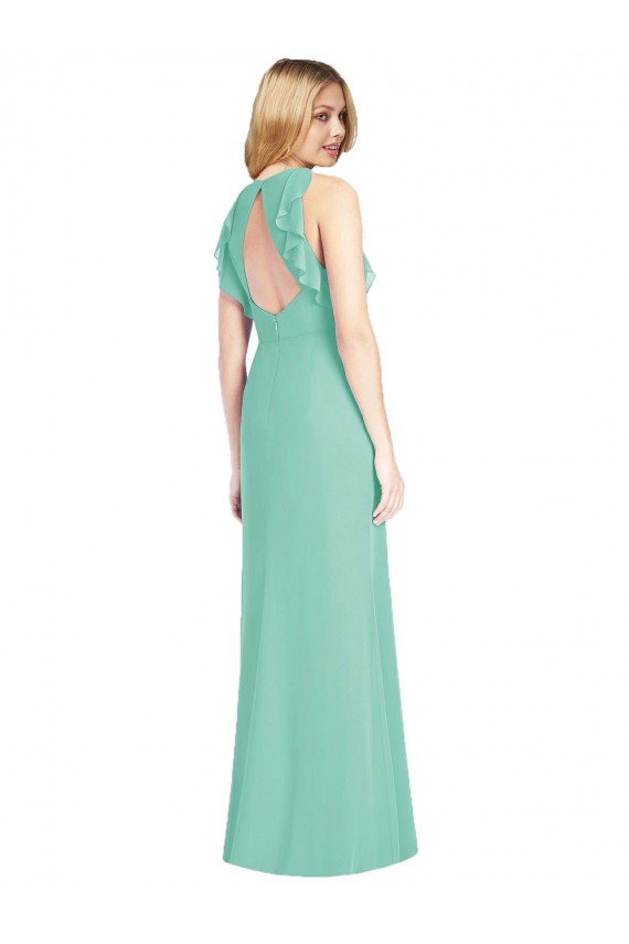 Jade Jewel Neck Sleeveless Open Back Mermaid Bridesmaid Dress Townsville