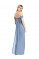 Dusty Blue Off the Shoulder Sleeveless Low Back Mermaid Semi Formal Evening Dress / Bridesmaid Dress Townsville