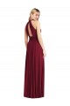 Burgundy High Neck Sleeveless Open Back A-Line Semi Formal Evening Dress / Bridesmaid Dress Townsville