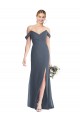 Silver Stone Off the Shoulder Sleeveless Open Back Trumpet Bridesmaid Dress Townsville