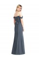 Silver Stone Off the Shoulder Sleeveless Open Back Trumpet Bridesmaid Dress Townsville
