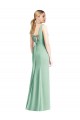 Mint Green V-Neck Sleeveless Tie Back Trumpet Bridesmaid Dress Townsville