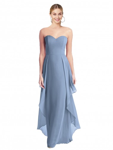 Dusty Blue Strapless Sleeveless A-Line Formal Dress / Bridesmaid Dress Townsville