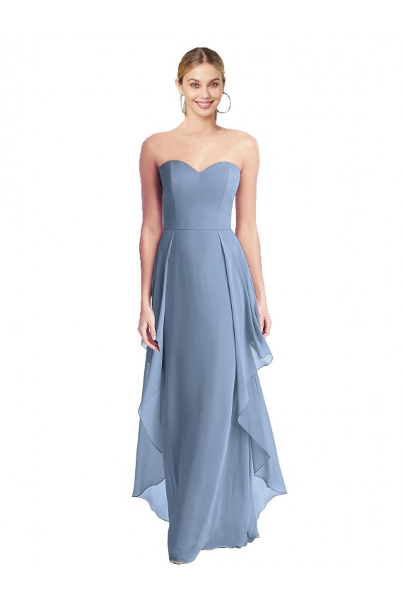Dusty Blue Strapless Sleeveless A-Line Formal Dress / Bridesmaid Dress Townsville