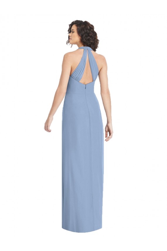 Dusty Blue V-Neck Sleeveless Open Back Trumpet Formal Evening Gown / Bridesmaid Dress Townsville