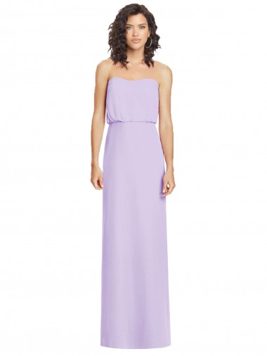 Lilac Strapless Sleeveless Low Back A-Line Formal Dress / Bridesmaid Dress Townsville