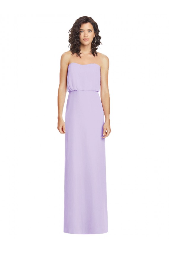 Lilac Strapless Sleeveless Low Back A-Line Formal Dress / Bridesmaid Dress Townsville
