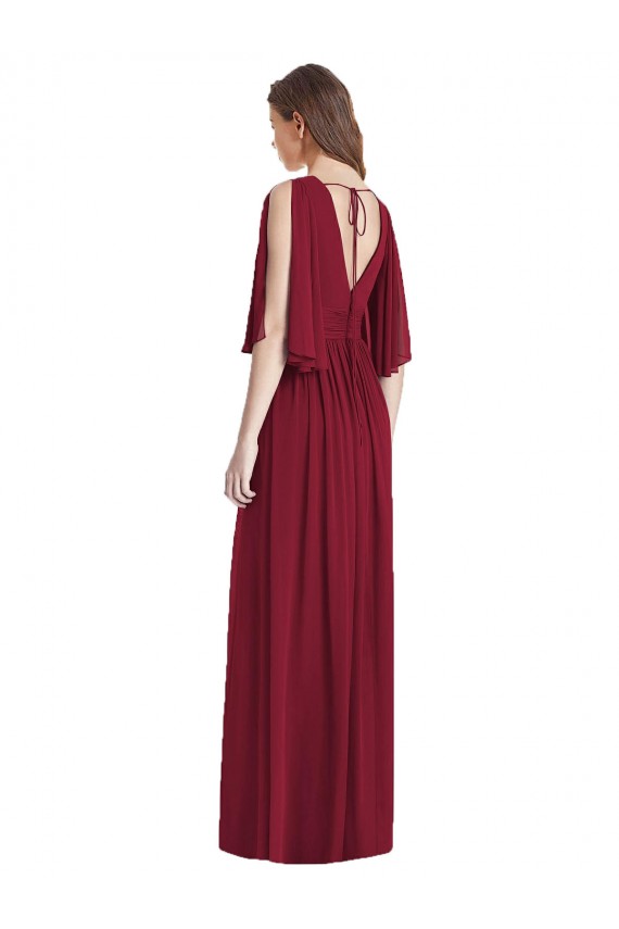 Dark Navy V-Neck Sleeveless Tie Back Trumpet Semi Formal Evening Dress / Bridesmaid Dress Townsville