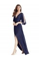 Dark Navy V-Neck Sleeveless Tie Back Trumpet Semi Formal Evening Dress / Bridesmaid Dress Townsville