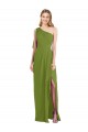 Olive Green One Shoulder Sleeveless Trumpet Bridesmaid Dress Townsville