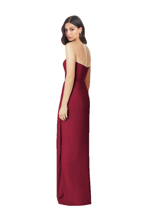 Olive Green Strapless Sleeveless Trumpet Bridesmaid Dress Townsville