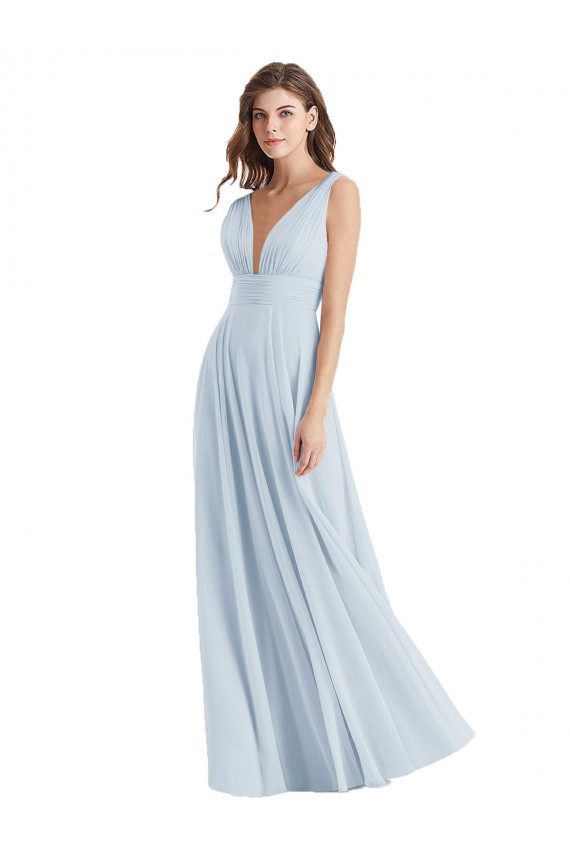 Sea Glass V-Neck Sleeveless Tie Back A-Line Bridesmaid Dress Townsville