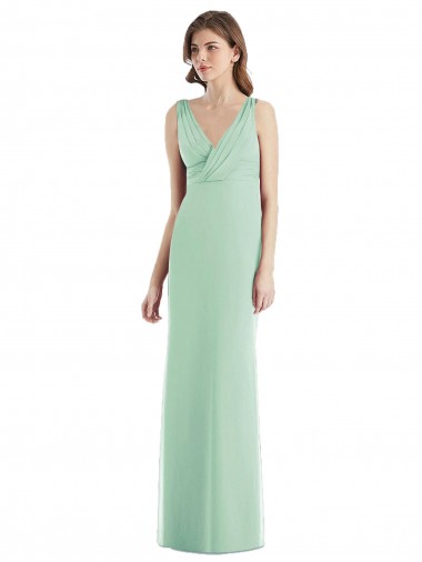 Mint Green V-Neck Sleeveless Open Back Trumpet Bridesmaid Dress / Evening Dress Townsville