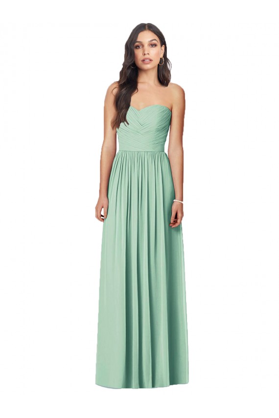 Mint Green Strapless Sleeveless Trumpet Bridesmaid Dress Townsville