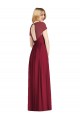 Dark Navy V-Neck Cap Sleeves Open Back Trumpet Bridesmaid Dress Townsville