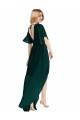 Ever Green Round Neck Flutter Sleeves Tie Back A-Line High Low Bridesmaid Dress Townsville