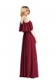 Royal Blue V-Neck Cold Shoulder A-Line Bridesmaid Dress Townsville