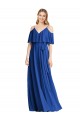 Royal Blue V-Neck Cold Shoulder A-Line Bridesmaid Dress Townsville