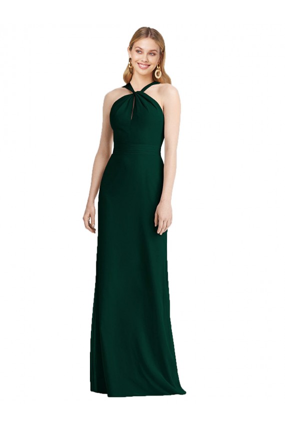 Ever Green Halter Neck Sleeveless Trumpet Bridesmaid Dress Townsville