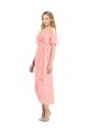 Salmon V-Neck Cold Shoulder Trumpet High Low Bridesmaid Dress Townsville