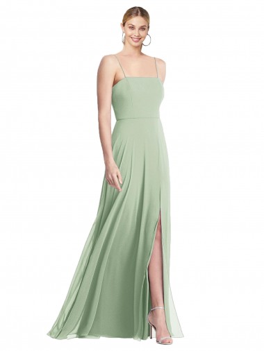 Sage Square Neck Sleeveless Low Back Trumpet Formal Evening Gown / Bridesmaid Dress Townsville