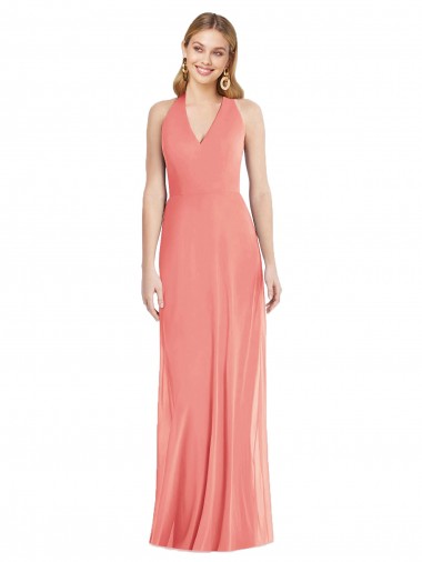 Desert Rose V-Neck Sleeveless Trumpet Formal Evening Gown / Bridesmaid Dress Townsville