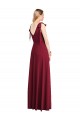 Coral V-Neck Sleeveless V-Back Trumpet Bridesmaid Dress Townsville