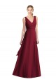 Burgundy V-Neck Sleeveless V-Back A-Line Bridesmaid Dress Townsville