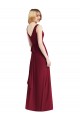 Burgundy V-Neck Sleeveless V-Back A-Line Bridesmaid Dress Townsville