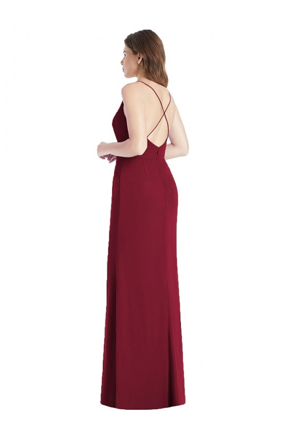 Hunter V-Neck Sleeveless Open Back Mermaid Bridesmaid Dress Townsville