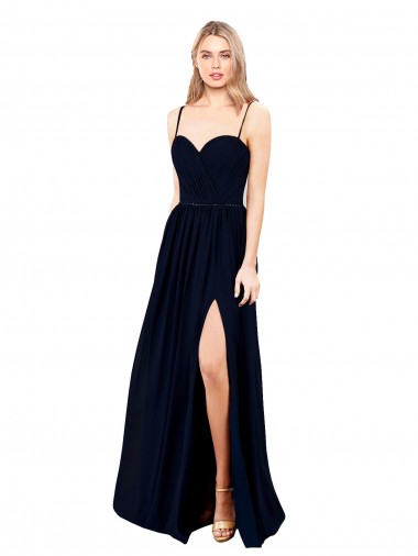Dark Navy Sweetheart Sleeveless A-Line Formal Evening Gown / Bridesmaid Dress Townsville
