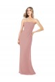 Dusty Pink Strapless Sleeveless Sheath Bridesmaid Dress Townsville