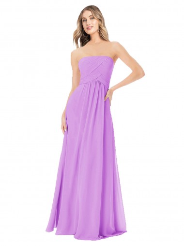 Violet Strapless Sleeveless A-Line Bridesmaid Dress Townsville