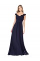 Dark Navy Off the Shoulder Sleeveless A-Line Evening Dress / Bridesmaid Dress Townsville