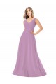 Dark Lavender V-Neck Sleeveless A-Line Bridal Party Dress Townsville