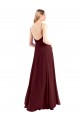 Burgundy Gold V-Neck Sleeveless Low Back A-Line Bridesmaid Dress Townsville