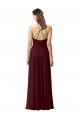 Burgundy Gold High Neck Sleeveless Open Back A-Line Bridesmaid Dress Townsville