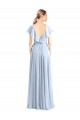 Royal Blue V-Neck Flutter Sleeves V-Back A-Line Bridesmaid Dress Townsville
