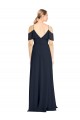 Dark Navy V-Neck Sleeveless V-Back A-Line Bridesmaid Dress Townsville