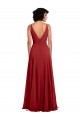 Red V-Neck Sleeveless V-Back Lxue Chiffon A-Line Bridesmaid Dress Townsville