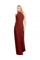 Burgundy High Neck Sleeveless Open Back A-Line Prom Dress / Bridesmaid Dress Townsville