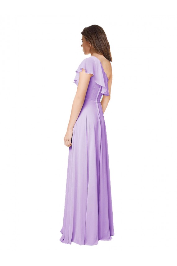 Lilac One Shoulder Sleeveless A-Line Bridesmaid Dress Townsville