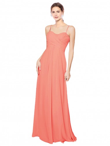 Coral Sweetheart Sleeveless Open Back A-Line Bridesmaid Dress Townsville