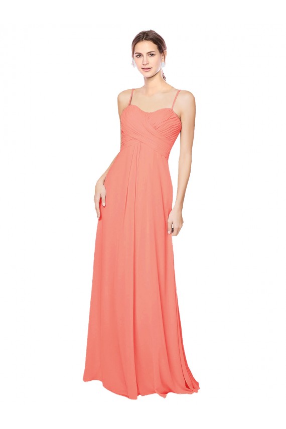 Coral Sweetheart Sleeveless Open Back A-Line Bridesmaid Dress Townsville