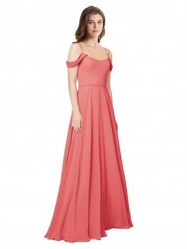 Desert Rose Off the Shoulder Sleeveless Low Back A-Line Bridesmaid Dress Townsville