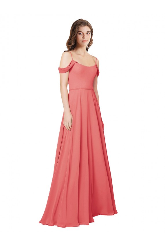 Desert Rose Off the Shoulder Sleeveless Low Back A-Line Bridesmaid Dress Townsville
