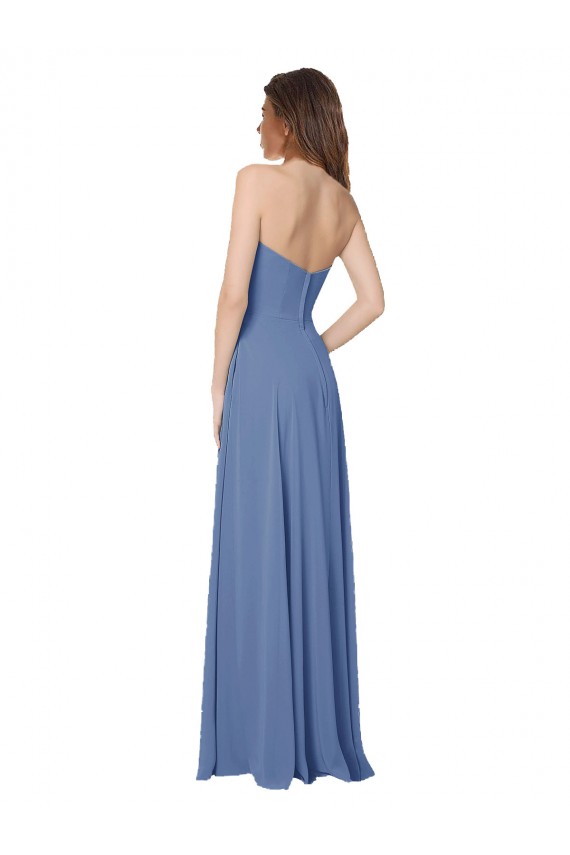 Windsor Blue Strapless Sleeveless Open Back A-Line Formal Dress / Bridesmaid Dress Townsville